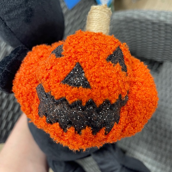 Halloween Black Cat with Orange Glitter Jack’o Lantern pumpkin Plush 🐈⬛ NWT - Picture 5 of 8